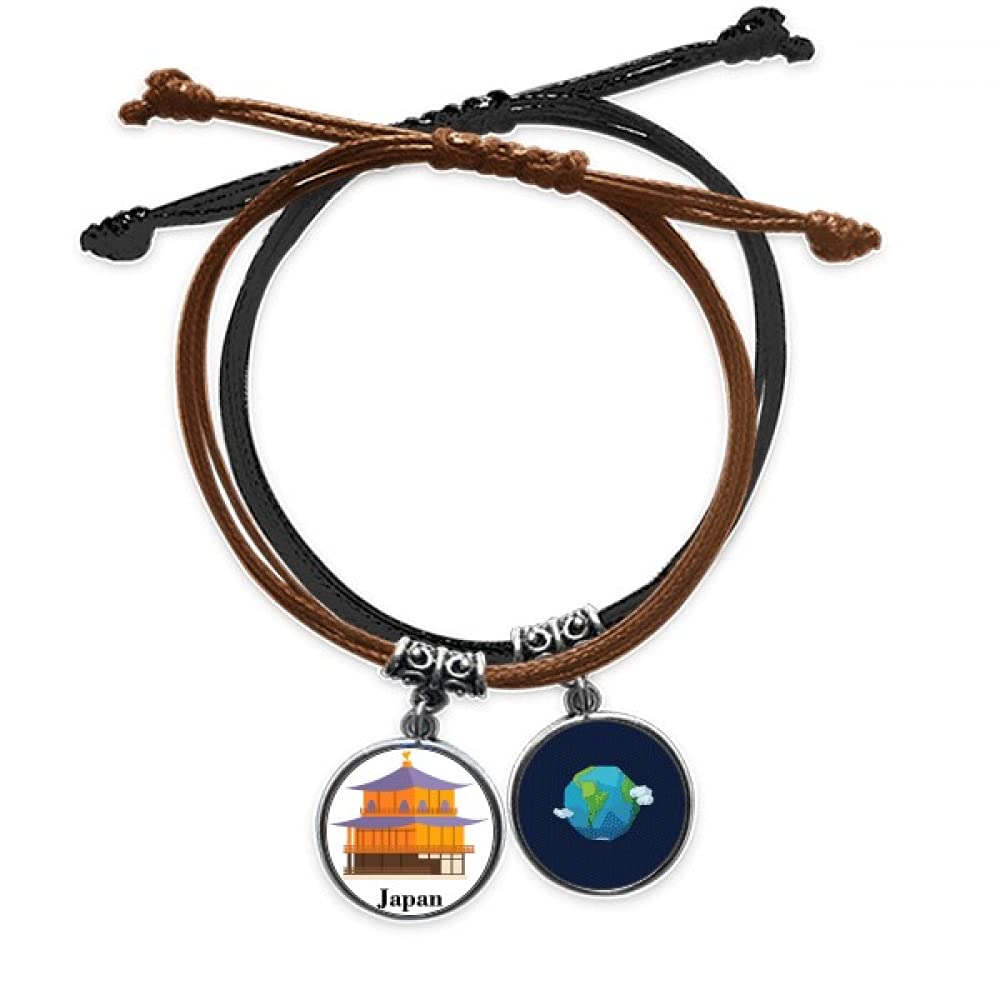 Pulsera de cuerda japonesa tradicional con cuero ajustable unisex 3