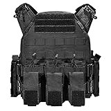 GLORYFIRE unisex Tactical Vest Quick Release Airsoft Vest Adjustable Breathable Military Weighted Ve