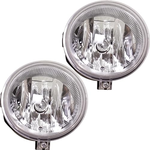 Evan Fischer Front Fog Light Set of 2 Compatible With 2010 Chrysler Sebring, Fits 2010 Dodge Charger OE comparable Halogen With bulbs Driver and Passenger Side