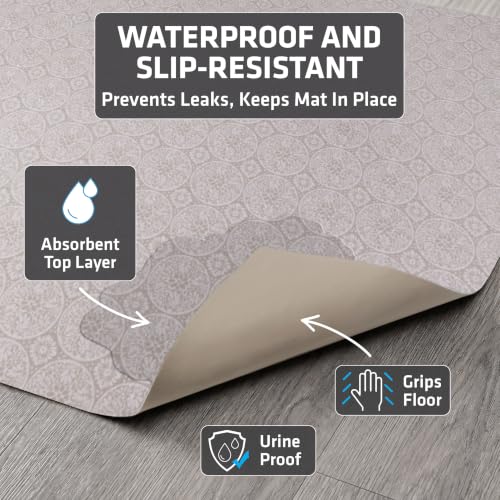 Image of Drymate Cat Litter Box Mat, Litter Trapping Mat, Beige, 29x36 XL