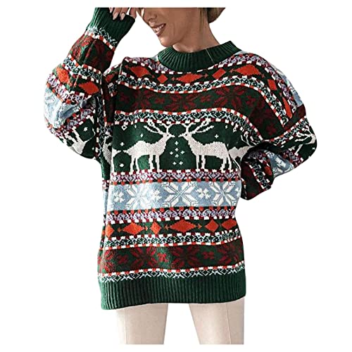 Beichwtd Weihnachtspullover Damen : Warme Weihnachtspulli Langarm...