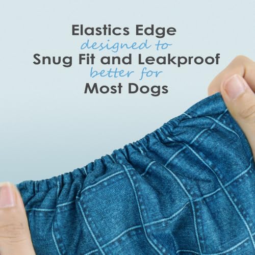 Image of wegreeco Washable Male Dog Belly Band - Pack of 3 - Washable Male Dog Belly Wrap, Small Doggie Dog Diapers Male for Doggy Puppy (Checkered Denim, Small)