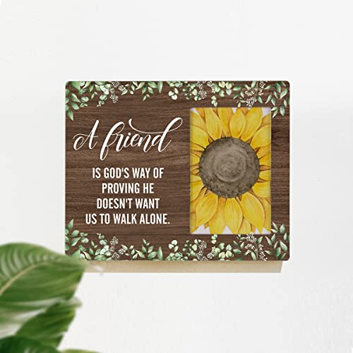 Hoijaumai Friendship Wood Picture Frame For Him Her, Best Friends Quotes Wooden Photo Frame For Friends Besties Bff, Tabletop And Wall Mounting, Display Photo 4X6 Inch #TOP5