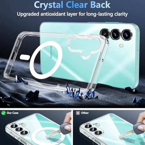 Image of REALCASE for Samsung Galaxy A56 5G | Magnetic Clear Case | Durable, Scratch-Resistant | Slim Transparent Compatible with MagSafe | Protective TPU Bumper Back Cover for Samsung Galaxy A56 5G