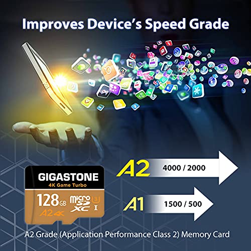 Gigastone 4K Game Turbo 128GB MicroSDXC Speicherkarte und SD Adapter mit A2 App-Leistung bis zu 100/50 MB/s, Kompatibel mit Switch, UHS-I U3 Klasse 10 (5 Jahre kostenlose Datenwiederherstellung) – Bild 4