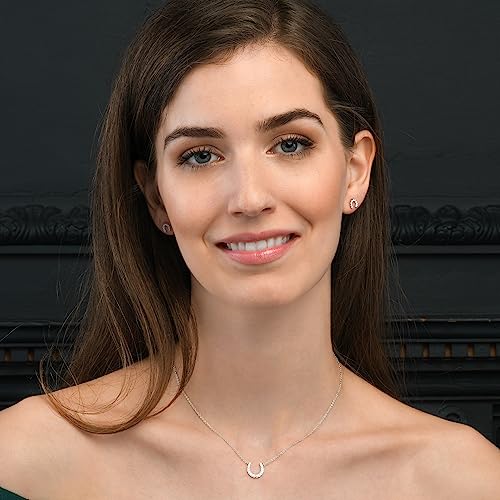 Dainty Horseshoe Necklace in 925 Sterling Silver, Cute Sterling Silver Horseshoe Pendant Necklace for Women in Silver, Gold or Rose Gold, Silver Jewelry for Women4