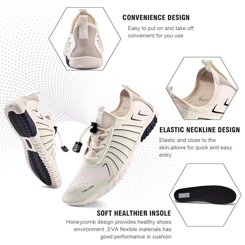 Image of YALOX Water Shoes Men's Women's Swim Shoes Outdoor Beach Barefoot Quick-Dry Aqua Pool Socks Swimming Yoga Surfing Exercise