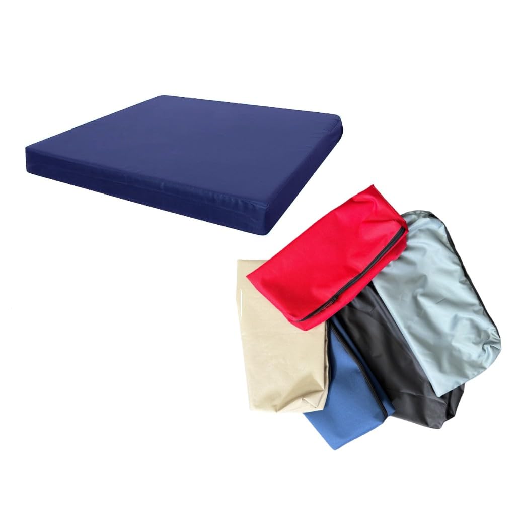 Goldstar 3" 8cm Thick Replacement Waterproof Cushion Cover Only For Rattan Chair Sofa Pad Outdoor Garden, 50 x 44 cm (20" x 17"), Navy Blue