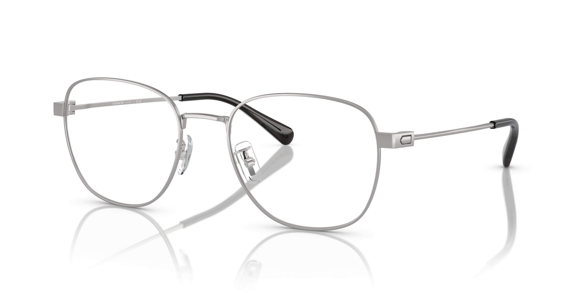Coach HC5163 Prescription Eyewear Frames, Silver Satin Color/Demo Lens, 55 mm