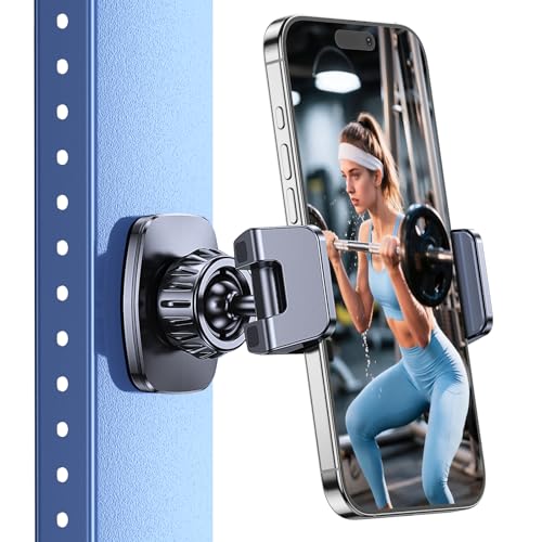 Coolpow Magnetic Phone Holder for Gym【6*N55 Strong Magnets】 Magnetic Phone Mount Attach to Metal Surface, Golf Cart Phone Holder Magnet for Men Women with Smartphones 4.7-7", Gifts for Golfers