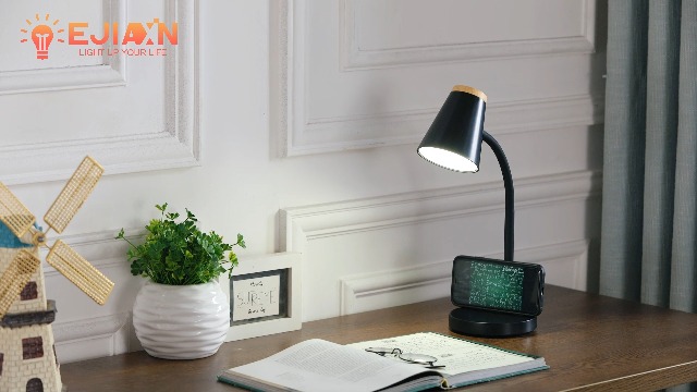 Image of EJIAXIN Desk Lamps for Home Office - Small LED Desk Lamp Touch Dimmable Reading Light for College Dorm Room - Adjustable Flexible Gooseneck Table Lamp for Bedside Bedroom Nightstand Blue