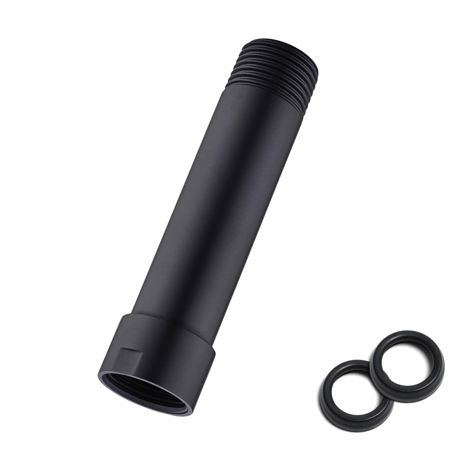 Black Shower Head Extension Arm, 4 Inches Shower Arm Extender for Rain and Handheld Shower Head, Solid Stainless Steel Straight Bathroom Extension Arm,Female to Male NPT 1/2 Inch