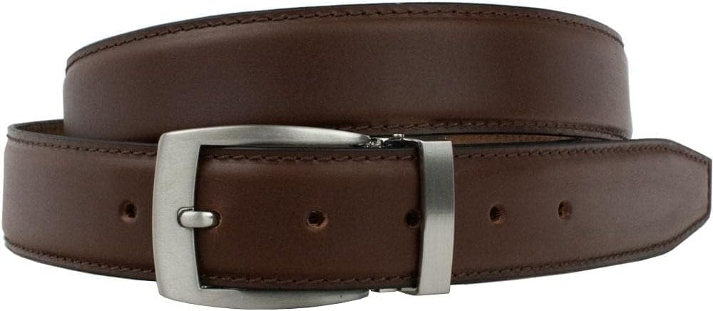Dress Belt - Top Grain Leather Belt with Certified Nickel Free Buckle