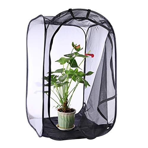 Insekt Und Schmetterling Habitat Käfig Schwarz Faltbare Schutz Käfig Mesh Terrarium Pop-Up-60 * 60 * 90cm