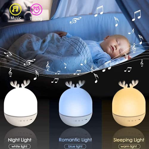 Bébé Veilleuse Projecteur,SIMSPEAR Lampe de Projecteur avec 8 Chansons,6 Films de Projection,LED Enfant Veilleuse Lampe Musicale et Lumineuse 360°Rotation pour Noël,Anniversaire pour Enfants - Image 4