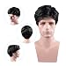MelodySusie Men’s Wig Black Natural Looking Short Wigs with Wig Cap for Daily Halloween Wear and Formal Occasion,Black