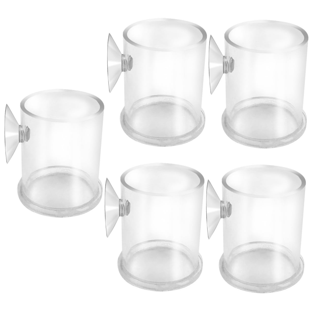Happyyami 5stücke Acryl Fischfütterer Mit Saugnapf Futterring Für Aquarien Für Garnelen Und Kleine Tropische Fische Langlebig Und Leicht Zu Reinigen Für Süß Und Salzwasser Geeignet