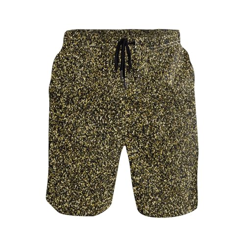 Short de bain double couche anti-irritation à paillettes dorées