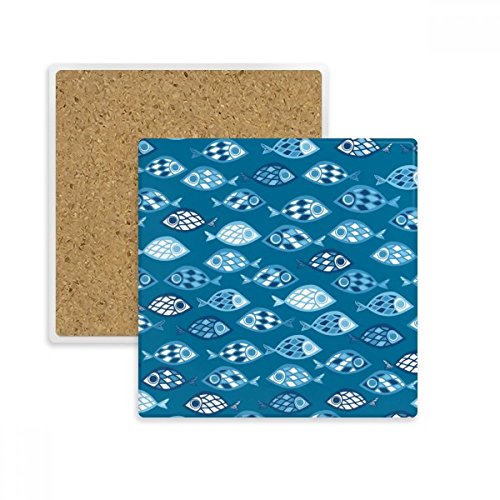 Pierre absorbante porte-tasse au motif de poissons imprimés - 2