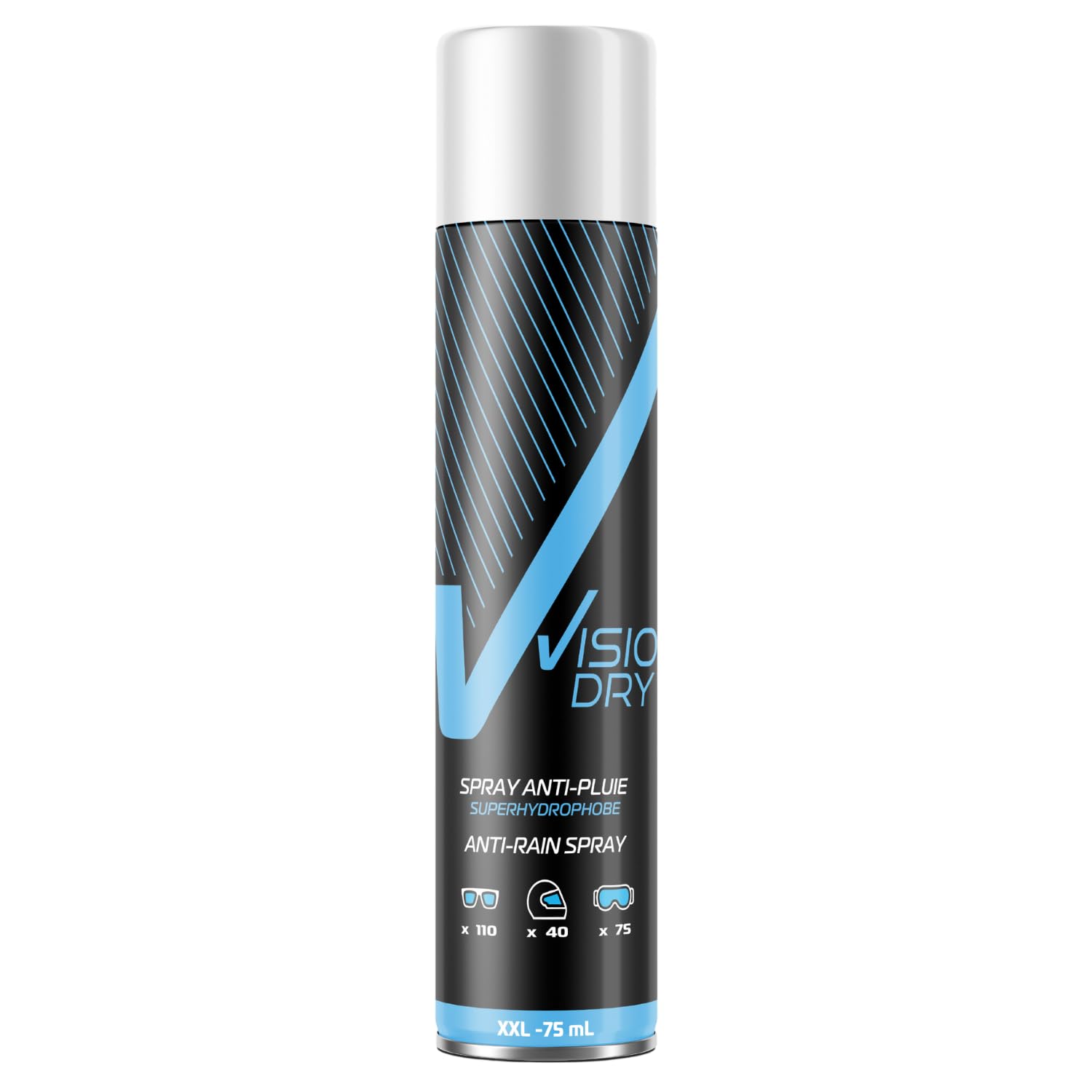 Aerosol antipioggia Visiodry – Occhiali, maschere & visiere – visione nitida con pioggia – 75 ml – VDA107
