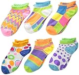 Jefferies Socks Girls 2-6X Mod Low Cut Socks 6 Pair Pack