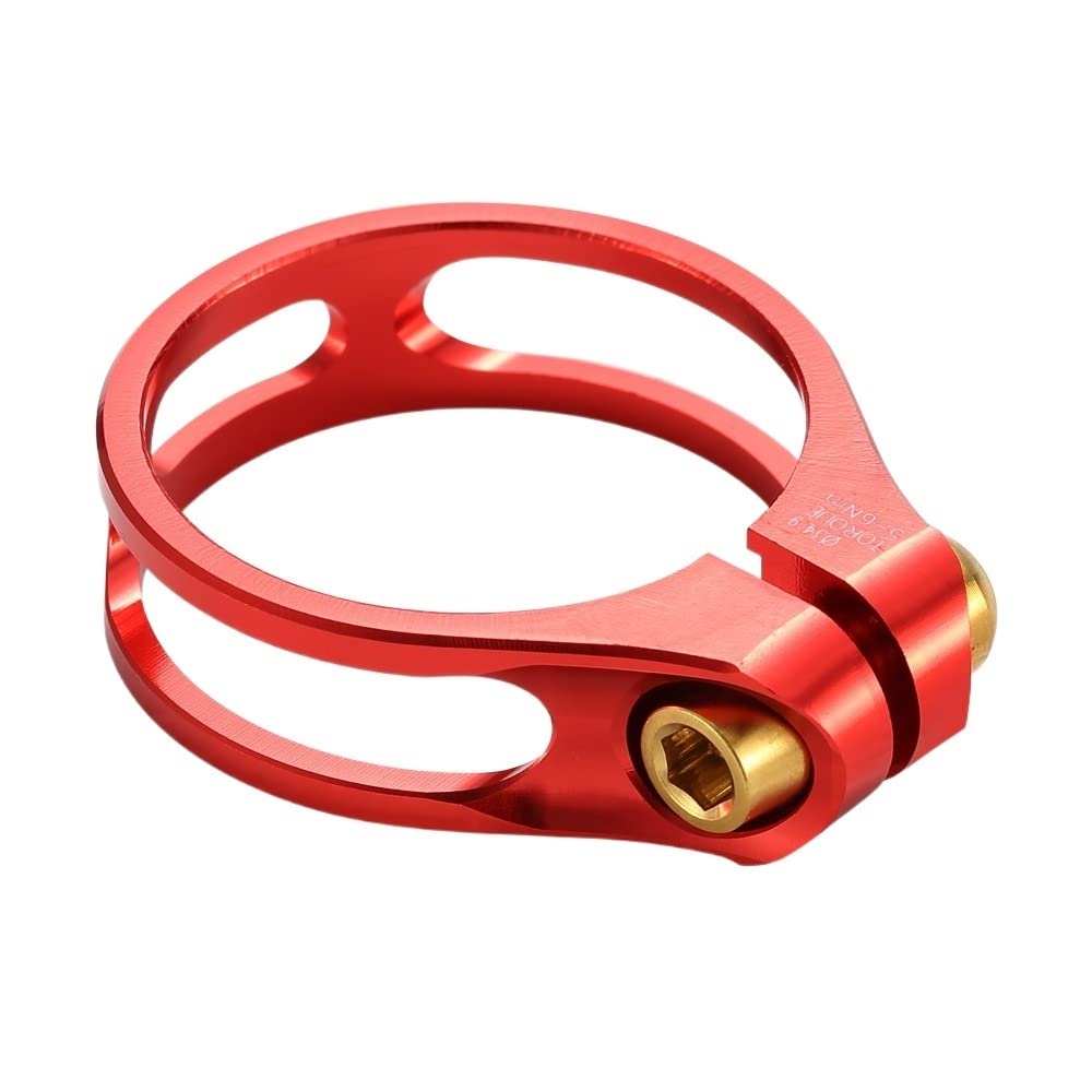 Bike Seat Clamp Bike Bicycle Seat Post Clamp Aluminum Alloy Cycling Saddle for 27.2/30.8/31.6mm BIK Seatpost(Red Golden 31.8)