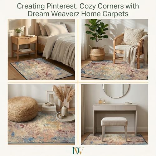Image of Dream Weaverz Anti Slip Rectangular Carpet for Living Room & Hall | Silk | Flat Woven Soft Washable Floor Mat for Home, Bedroom Floor & Kitchen | Durable Anti Skid Rug for Daily Use (3 X 5) feet