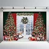 MEHOFOND Winter Christmas Backdrop for Photography Winter Xmas Tree Indoor Santa New Year Merry Background Newborn Portrait Baby Shower Family Holiday Party Supplies Decorations 7x5ft