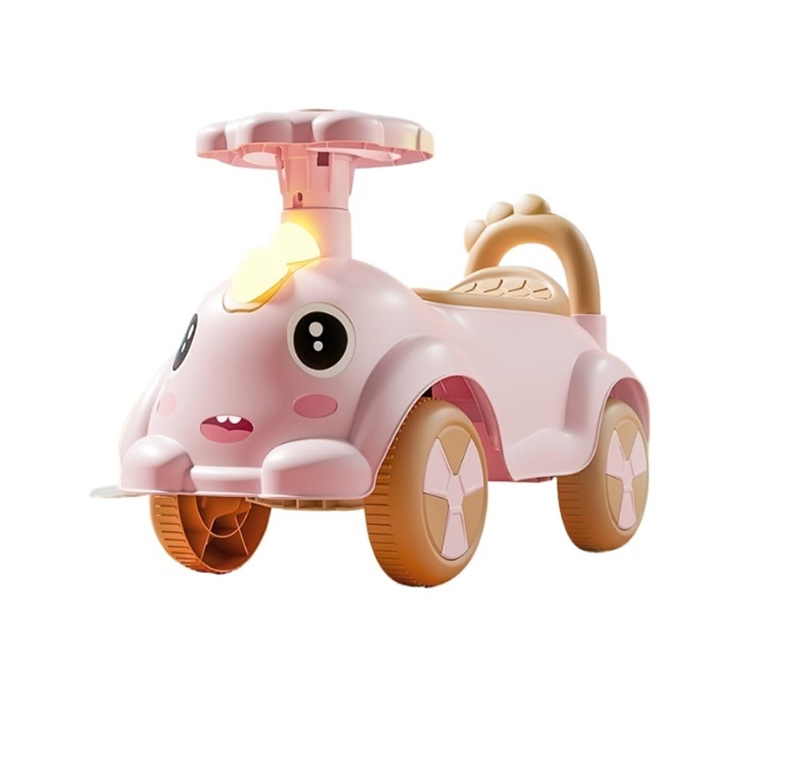 Samochód na biegunach, Wiggle Car 4 koła jeździk na samochodzie Push z schowkiem pod siedzeniem róg zabawki muzyczne dla małych dzieci chłopcy dziewczęta huśtawka Card(Rose)