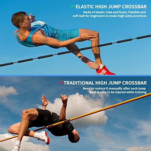 Gtouse High Jump Training Equipment,8.2Ft High Jump Bungee Elastic Crossbar Foam High Jump Bungee Cord Track Field Equipment Training Accessories For Beginners Men Women Athletes Practice #TOP3
