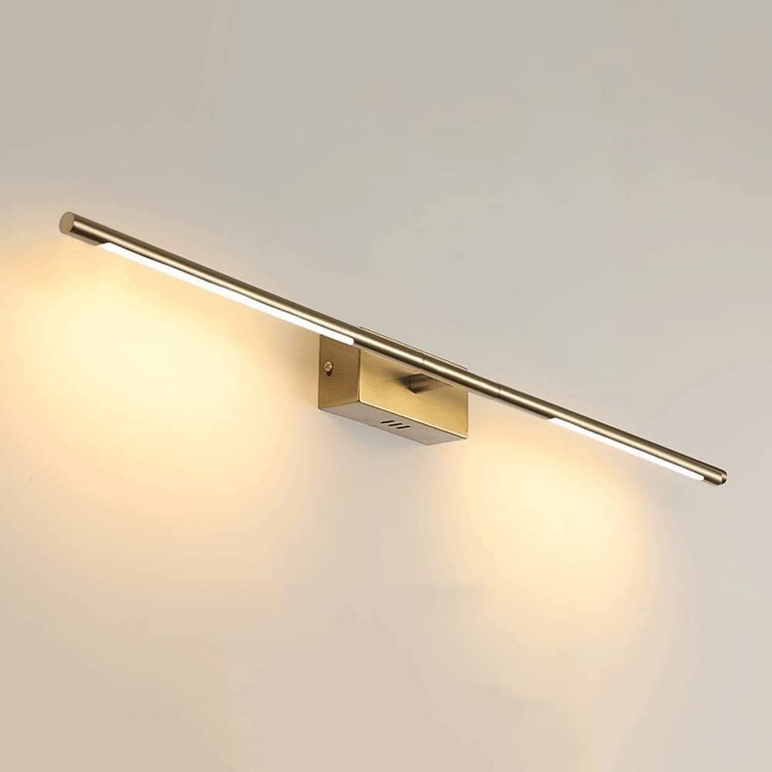 Prettiee Wall lamp, Wall Sconces, Wall Light Minimalist Long Strip Cabinet Light Bathroom Vanity Light Modern Aluminum LED Wall Mount Sconce Lights for Mirror Lighting Indoor Bedroom (Gold 100cm)