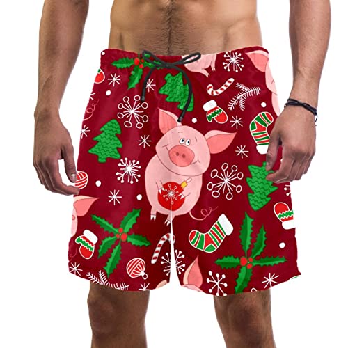 Maillots de bain hommes cochons de Noël JDEZ short de plage séchage rapide