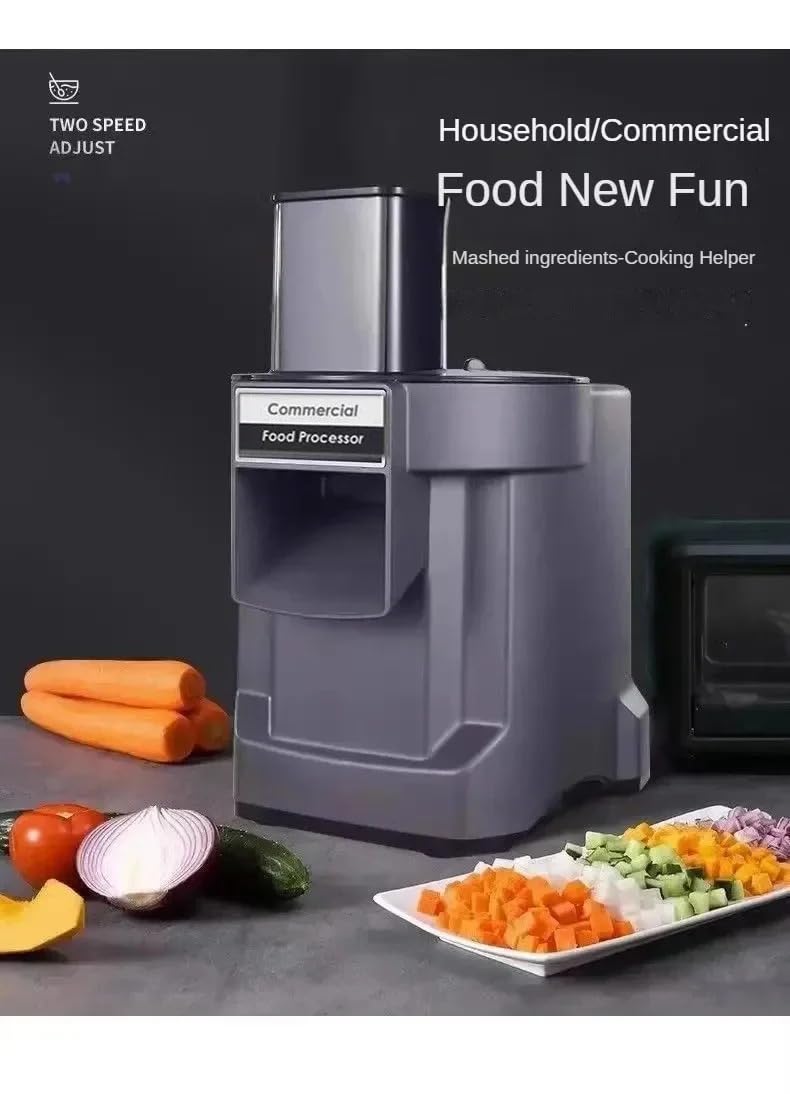 3-en-1 Máquina de corte de verduras eléctrica,Tijeras de dados para cortar+rebanada+picada,Máquina de cocina inoxidable 100W,Cortador de verduras multifuncionales, Espiral de verduras
