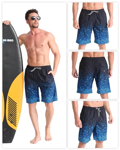Image of BOJIN Mens Swim Trunks 9 inch Quick Dry Stretch Swim Shorts Mesh Lining Bathing Suits Swimwear Beach Shorts with Pockets