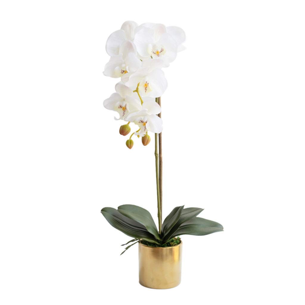 AYCDL Artificial Flower Set, Phalaenopsis Artificial Flowers with Planter Artificial Orchid in Vase Fake Flower for Living Room Arrangements Beautiful Artificial Flowers and Va