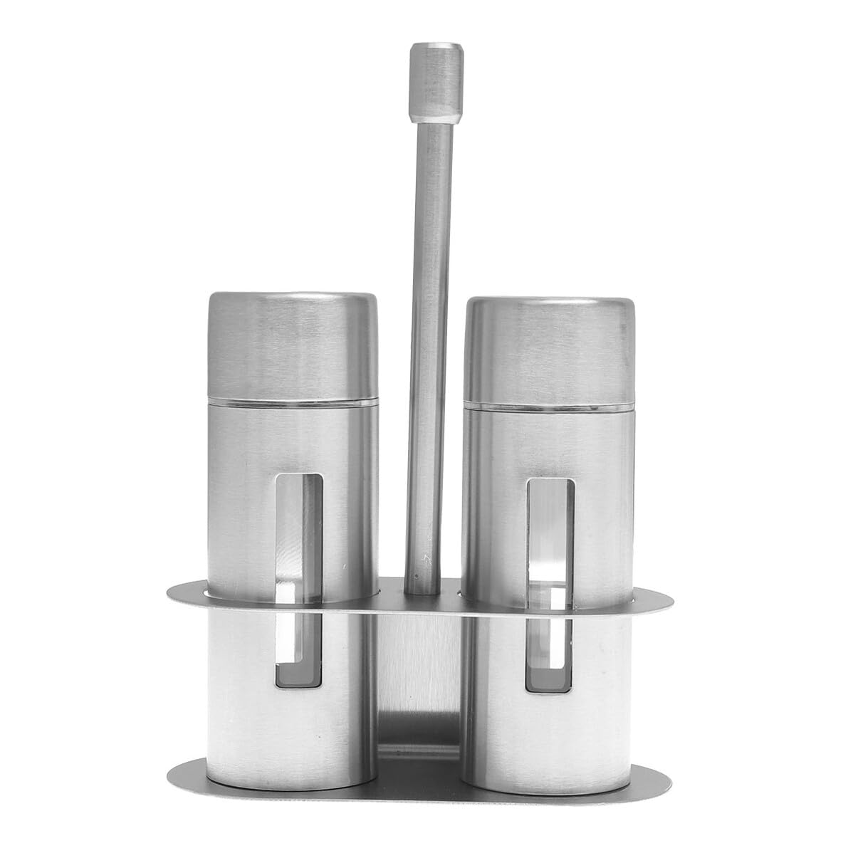 3 Stück Salz und Pfeffer Streuer aus Edelstahl und Acryl Gewürzglas mit Deckel für Barbecues und Picknicks Praktischer Küchengewürz Organizer