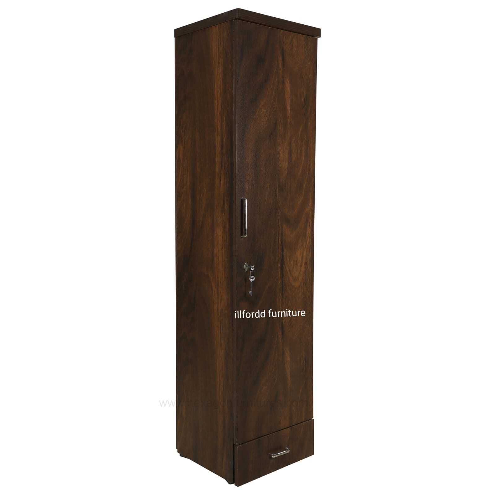 illfordd furniture Single Door Engineered Wood Wardrobe Without Mirror (Color-Brown)-image-34