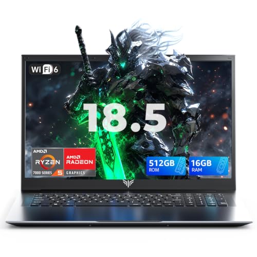Image of KAIGERR 18.5 Inch Light Gaming Laptop, ΑΜD Ryzen 7430U, 16GB RAM 512GB SSD