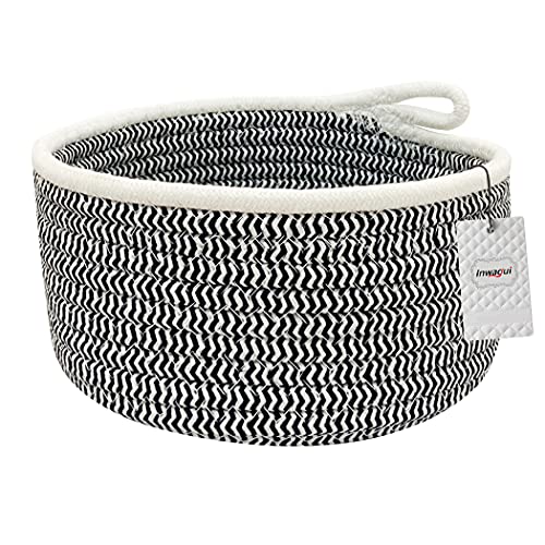 Cesta de cuerda de algodón cesta de almacenamiento tejida bonita, cesta de cuerda pequeña de 7,9 x 3,9 pulgadas, cesta de escritorio for decoración del hogar del bebé, organizador for llaves, maquilla