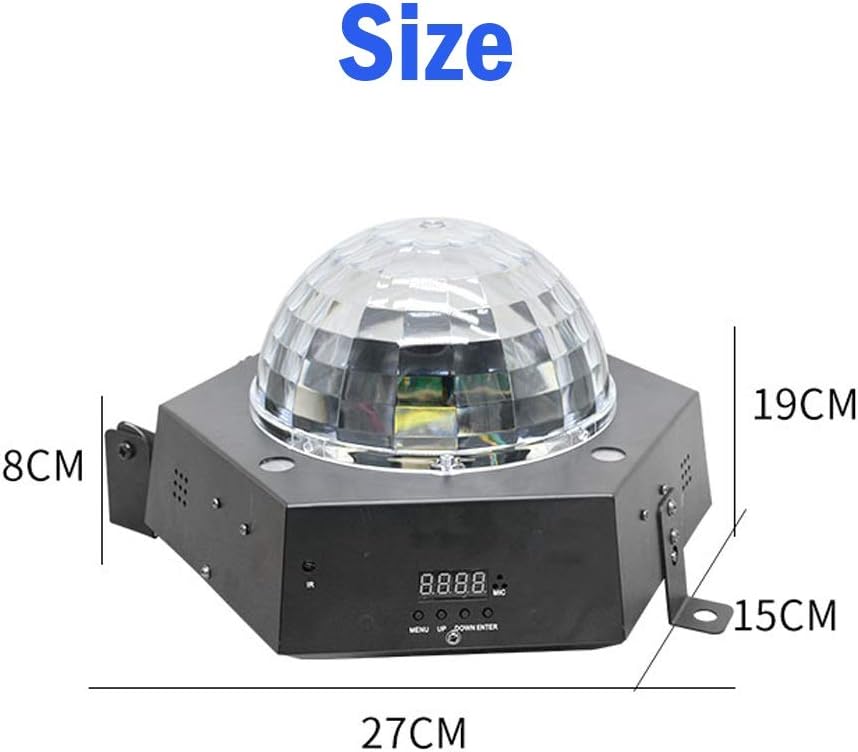 YXCKG Colorful Party Light 8 Color LED Disco Ball Fantasy Stage Light Dance Lightshow for Home Room Parties Kids Birthday Wedding Show Club Pub (Color : Black, Size : Without)