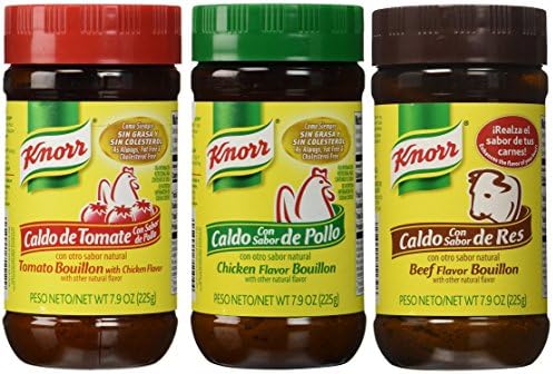 Knorr Chicken Bouillon Granulated, Beef Bouillon, Tomato Bouillon with Chicken Flavor, 3 X 7.9 Oz, Bundle