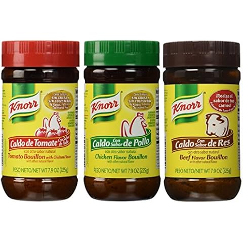 Knorr Chicken Bouillon Granulated, Beef Bouillon, Tomato Bouillon with Chicken Flavor, 3 X 7.9 Oz, Bundle Cover