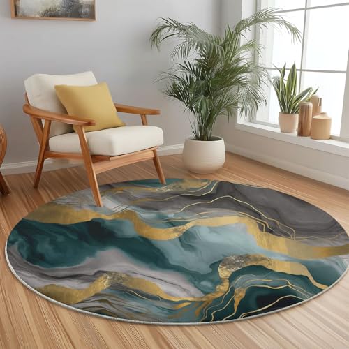 Tapis rond lavable en machine 180cm carpette douce salon - 3