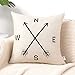 Anickal Set of 2 Modern Decorative Nautical Arrow Compass Decorative Throw Pillow Covers Cotton Linen Pillow Cases 18 x 18 for Summer Home Decor