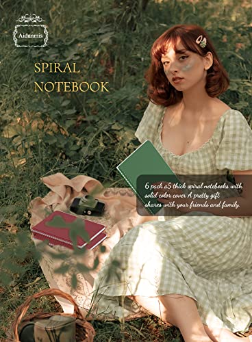 Spiral Notebook For Work Organization A5 8.3 X 5.7 In 6 Pack Thick Plastic Hardcover Notebook 8Mm College Ruled Spiral Journal Notebook For School Wirebound Memo Notepads Note Taking 3 Color 80 Sheets #TOP5