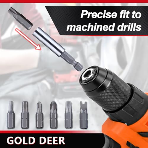 GOLD DEER 33PCS Security Torx Bit Set including Magnetic Extension Bit Holder and L Spanner Tamper Resistant Star Bits Tamper Proof Allen Wrench Set Security Screwdriver Set - Image 3