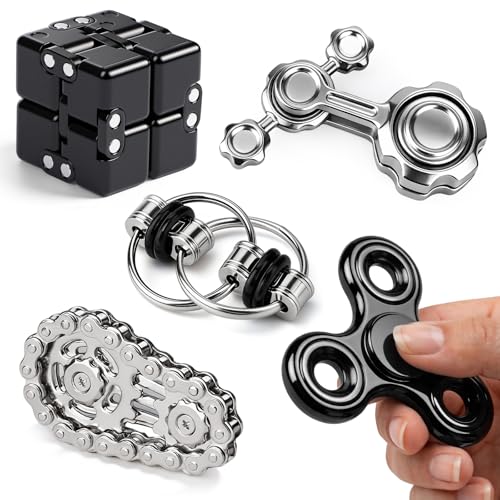 5PCS Fidget Toys Set EDC Spinner, Magnetic Slider & Sensory Toys for Adults Teens, Compact Handheld...