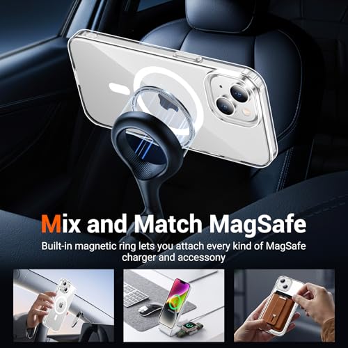 Image of Thermoplastic Polyurethane For iPhone 14 Case Clear, [Compatible With Magsafe][Anti-Yellowing][Military-Grade Protection] Shockproof Slim Case Phone Case For iPhone 14 6.1 Inch, Clear