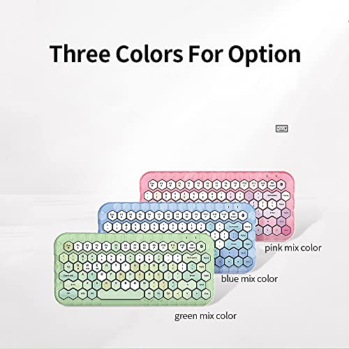 mel BT sem fio BT teclado Mixed Color 83 teclas Mini teclado portátil para meninas para telefone/tab