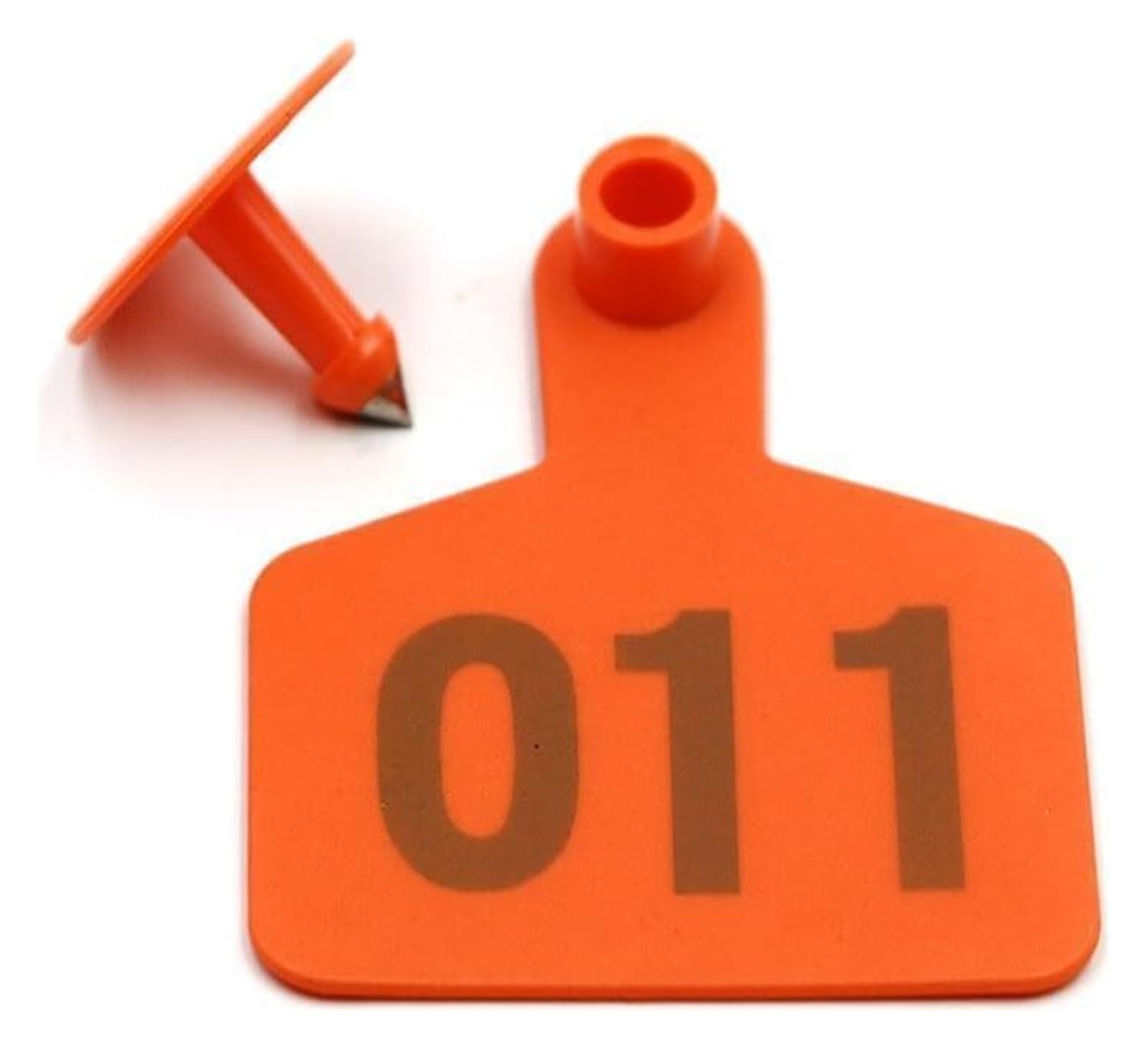 Plastikowa karta numerowa, oznaczenia zwierząt Kolczyk 2,4 * 3 cale, odpowiedni do kolczyków dla świń, bydła, owiec i koni, numer(Orange)